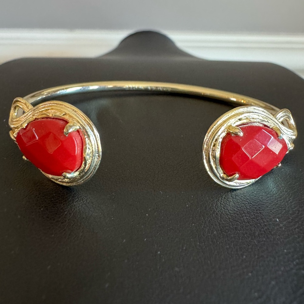 Kendra Scott Andy Gold & Red Bangle Bracelet
